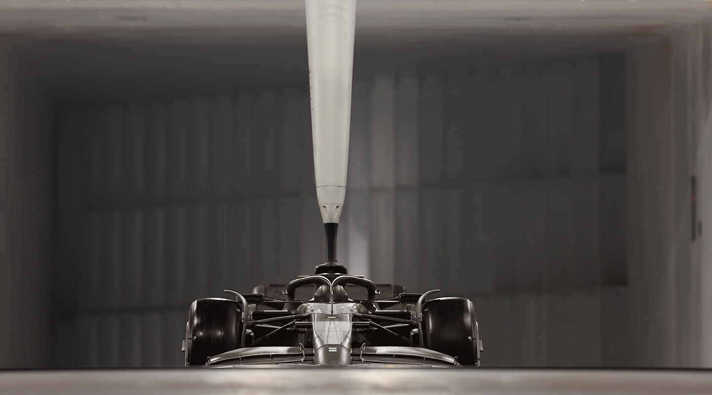 External view of the new Aston Martin F1 wind tunnel facility at the Silverstone Technology Campus.