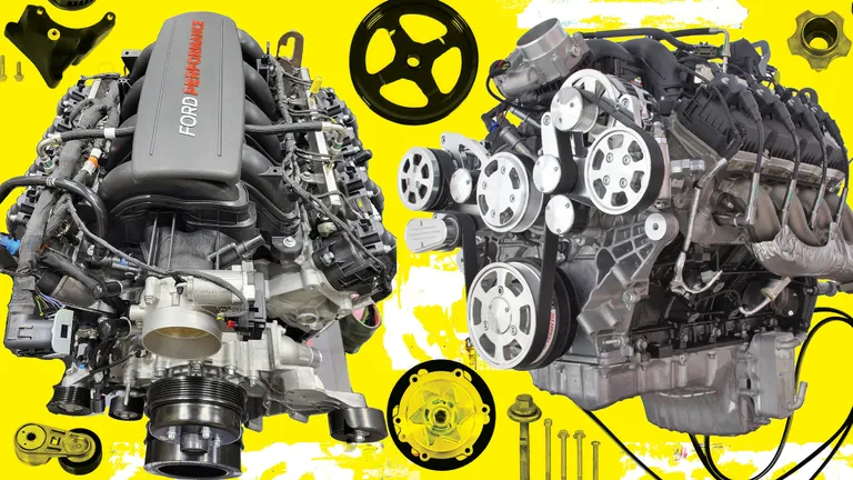 Technical illustration of Ford Godzilla engine swap components