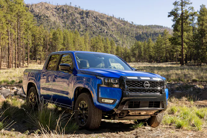 Rear three-quarter view of the 2027 Nissan Frontier Sport Edition showing bed utility