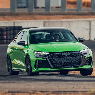 A 2025 Audi RS3, a primary competitor to the high-performance Cadillac CT4 models.