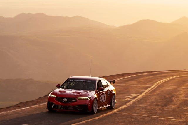 Front view of the Acura Integra Type S DE5 race car.