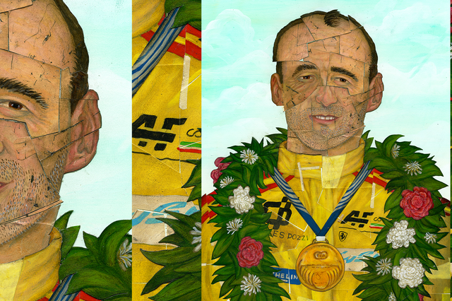 An illustration of racing driver Robert Kubica.