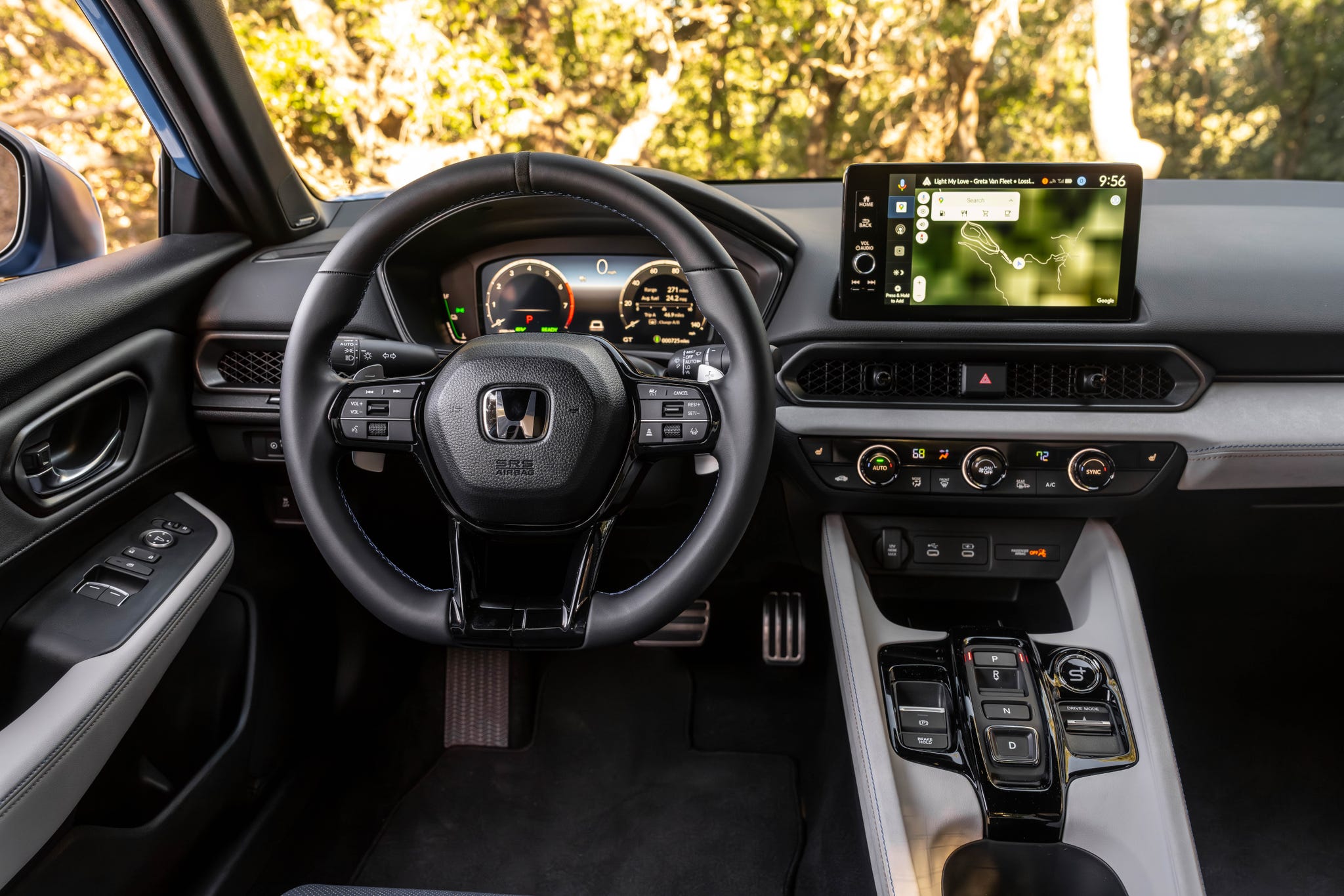 Interior dashboard and steering wheel of the 2026 Honda Prelude.