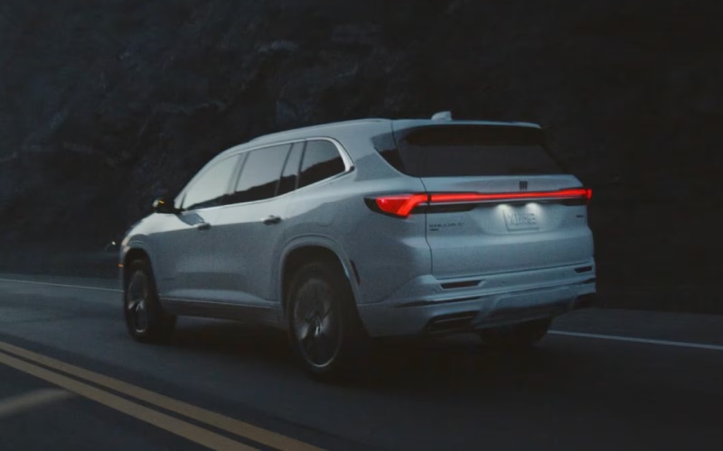 Rear exterior view showing the sleek styling of the 2026 Buick Enclave