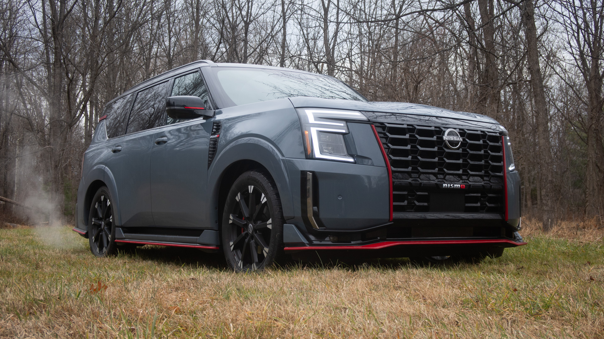 The 2026 Nissan Armada NISMO parked outdoors in a natural daylight setting.