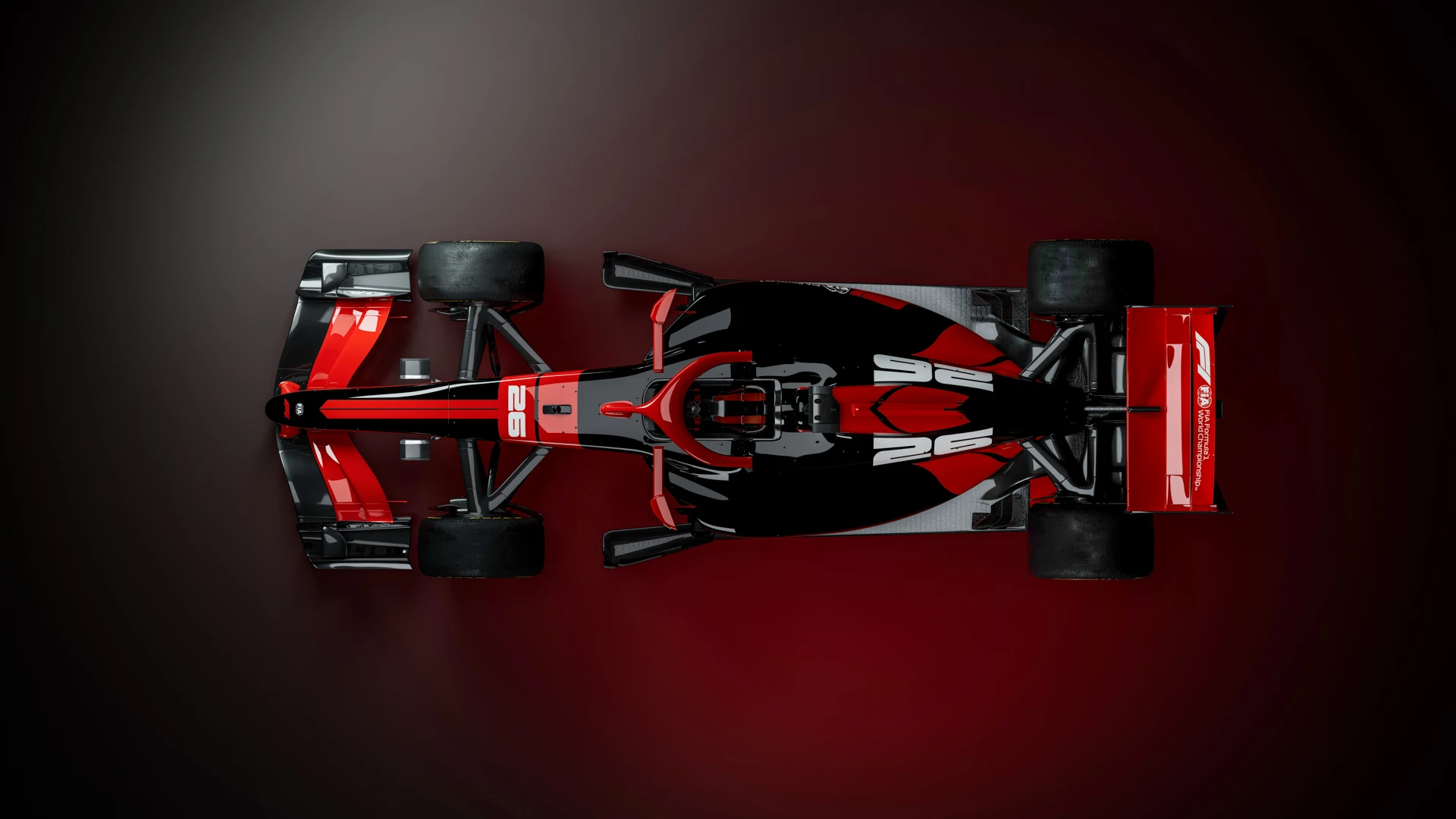 Top-down view of a 2026 F1 car concept highlighting the shorter wheelbase and narrower floor.