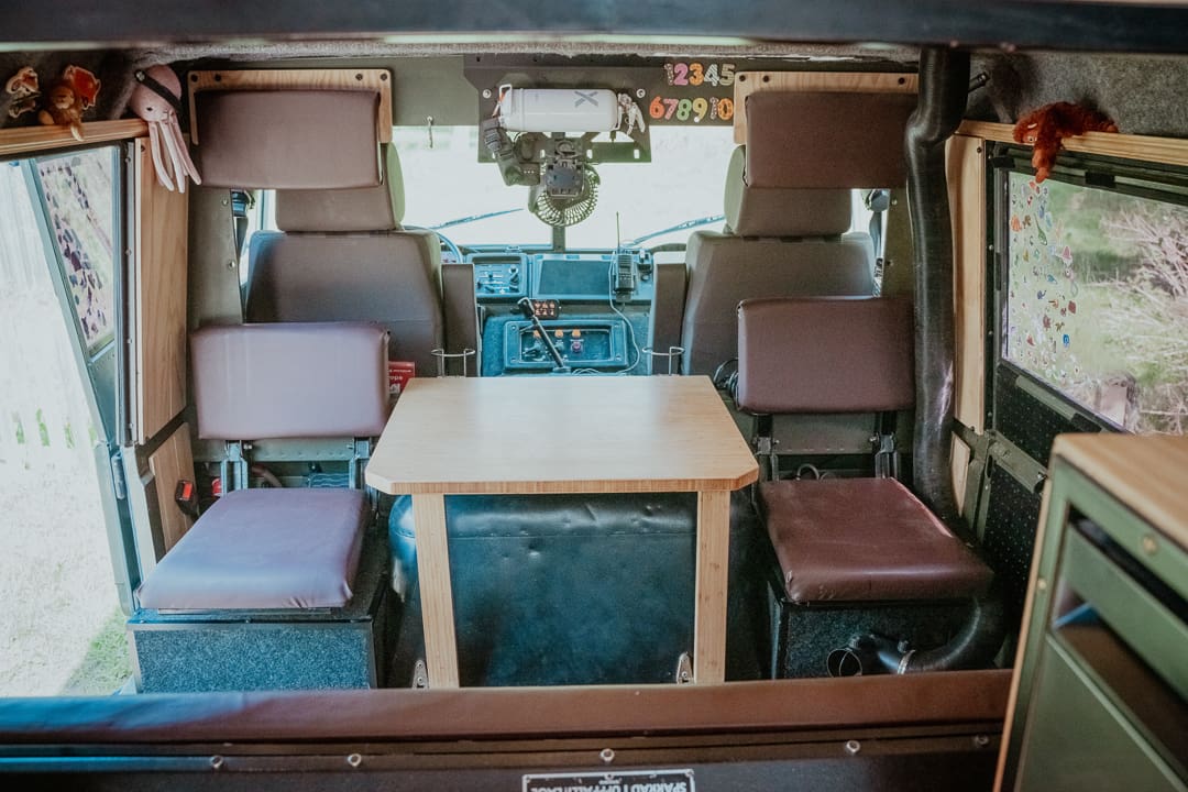View of the electrical cabinet featuring the 400Ah lithium battery bank and solar controllers.
