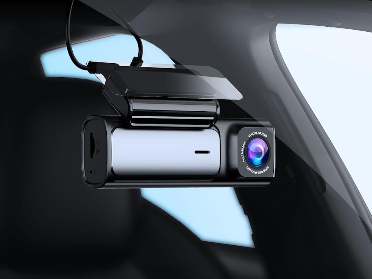 Affver 4K+1080P Dash Cam kit including basic mounting hardware.