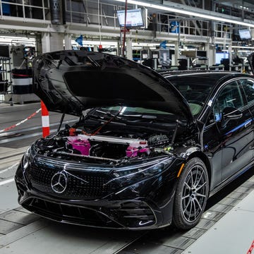 A modern clean-room environment inside an automotive assembly plant.