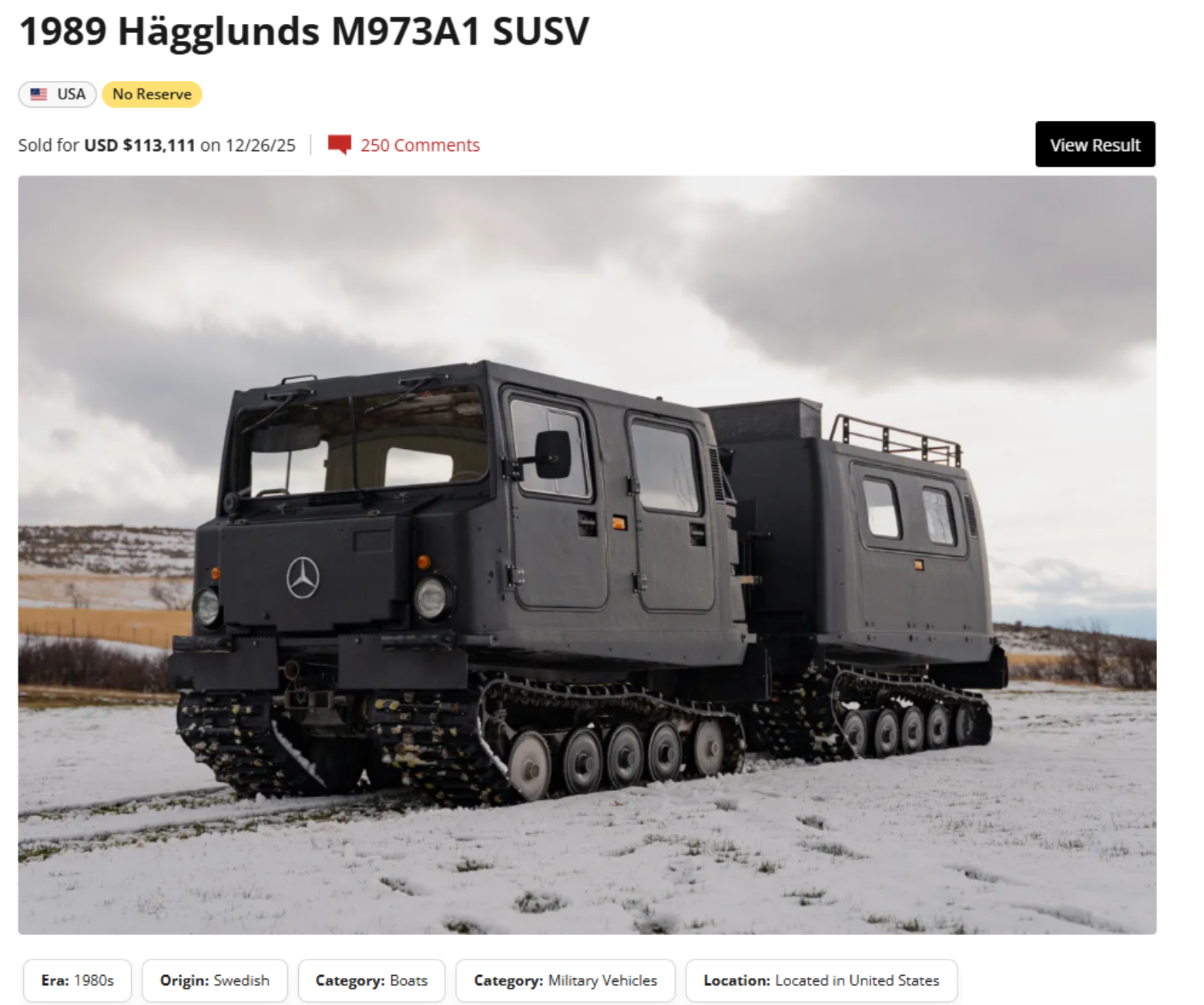 A user interface showing various vehicle categories for auction selection.