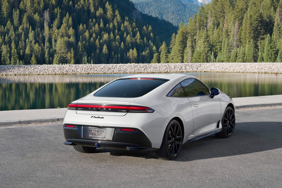 The open rear liftback of the 2026 Honda Prelude showcasing the cargo area.